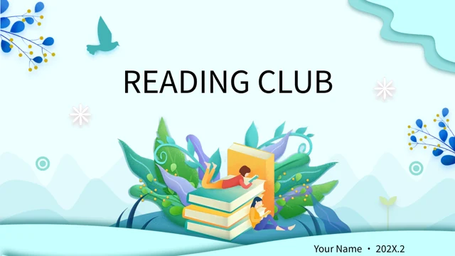 Aqua Book Garden Reading Presentation Template