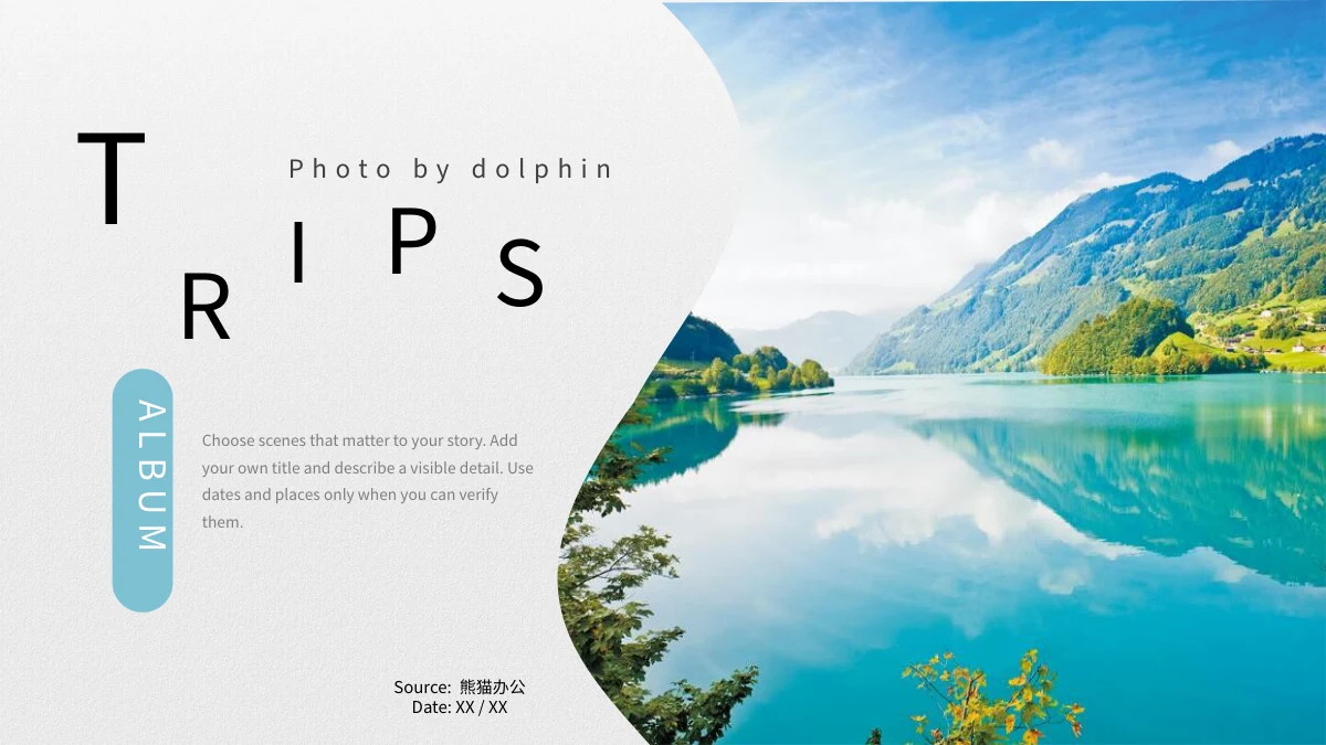 Aqua Travel Photo Album Presentation Template — Slide 1 of 26