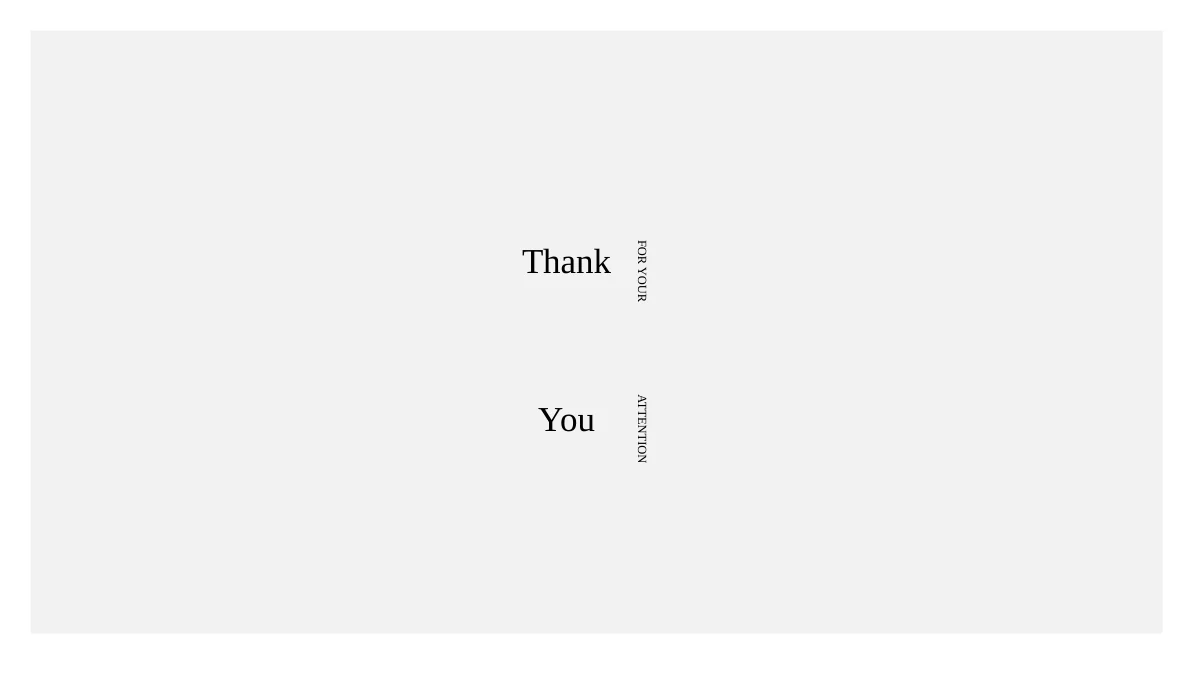 Slide 15: A Thank You closing page returns to the restrained serif style of the cover.