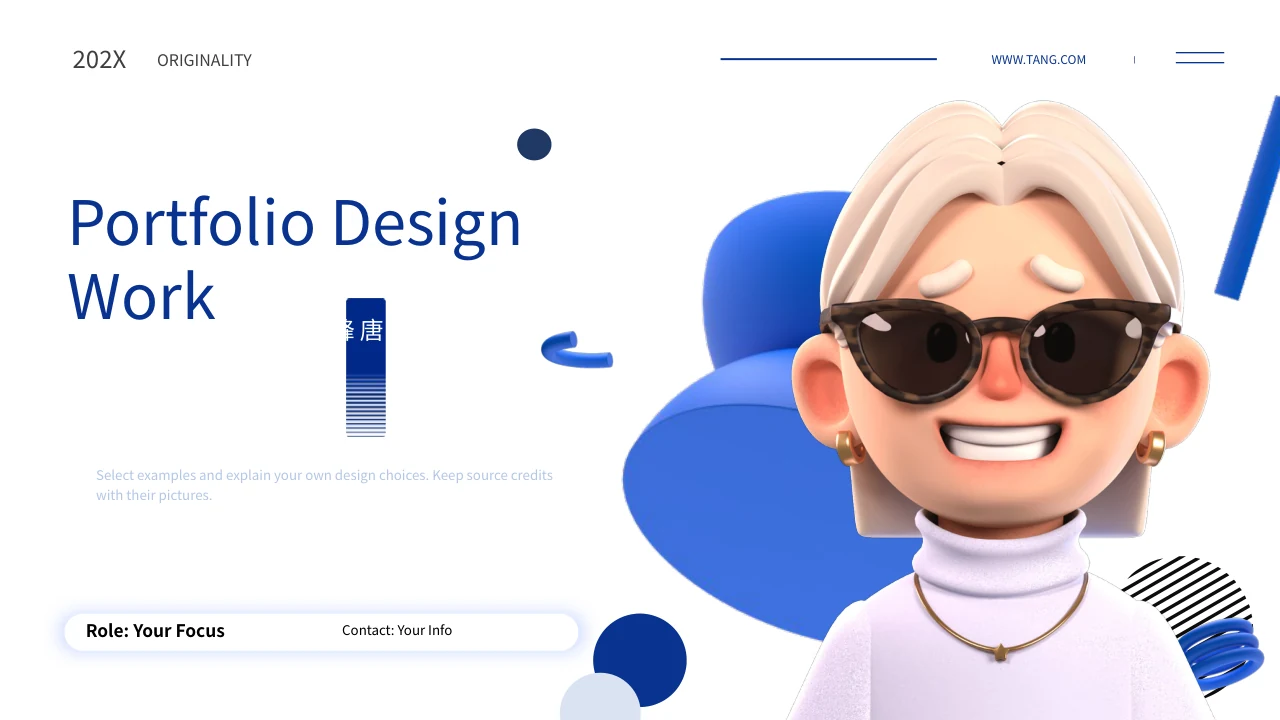 Blue Character Portfolio Presentation Template — Slide 1 of 20