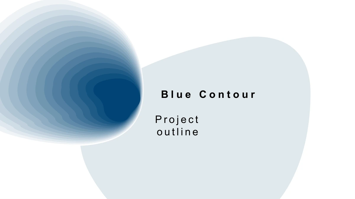 Präsentationsvorlage Projektplan mit blauen Konturen — Folie 1 von 15