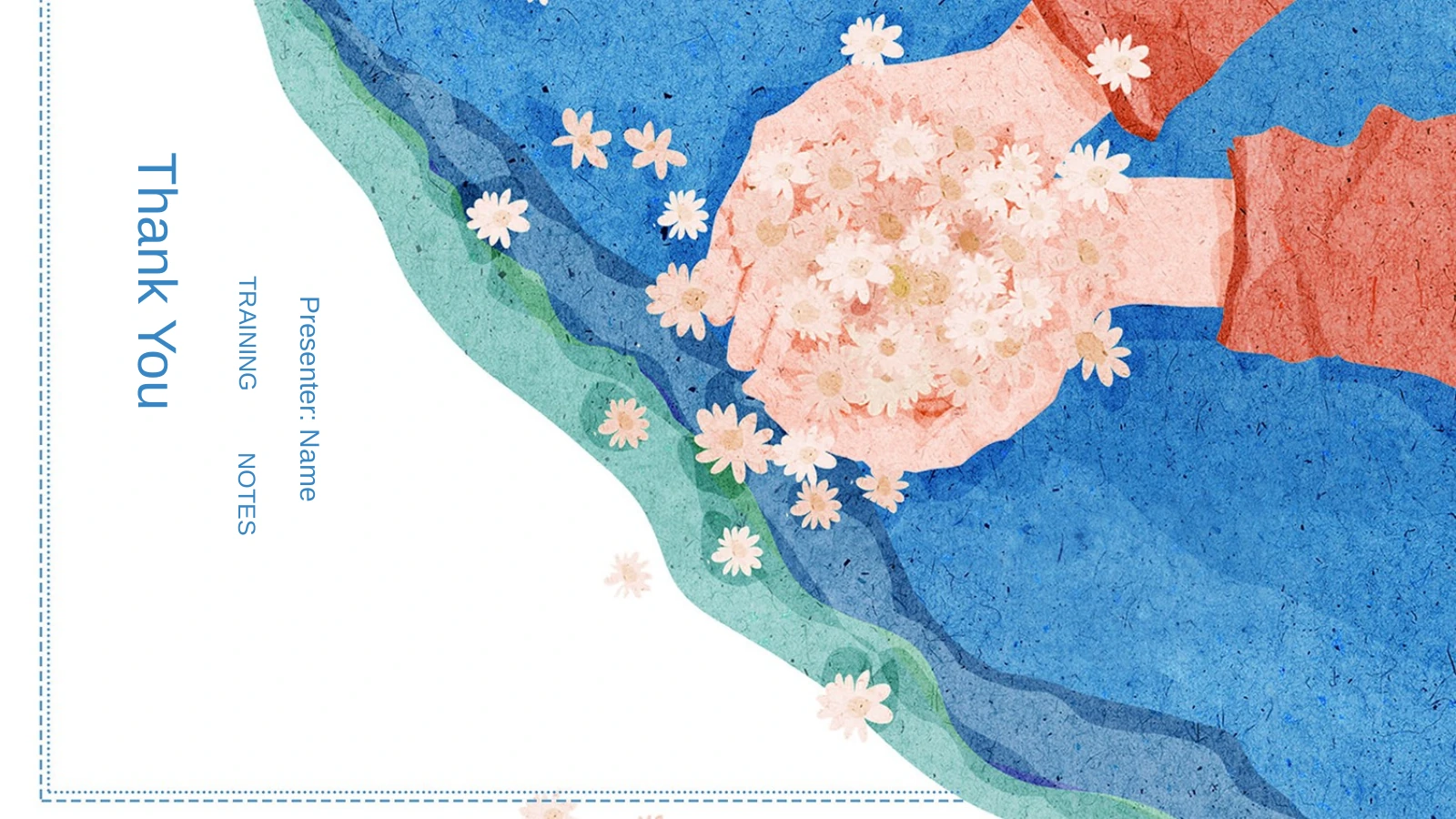Flower PowerPoint Template: Blue Floral Training | PPT AI