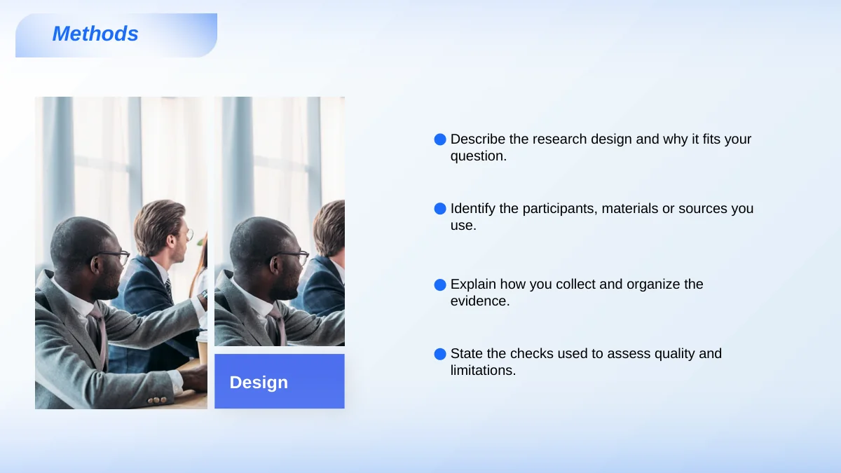 Blue Folded Thesis Defense Presentation Template: 20 Slides