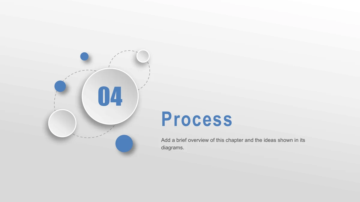 Blue Orbit Lesson Plan Presentation Template: A raised 04 disc appears within the familiar orbital layout. The blue lesson-process title and short note introduce the sequence of activities.