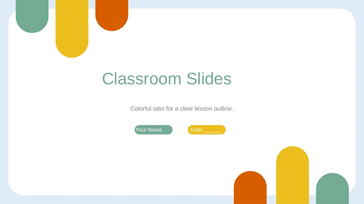 Colorful Slides Presentation Example Colorful Theme: Colorful Tabs Classroom Slides | PPT AI