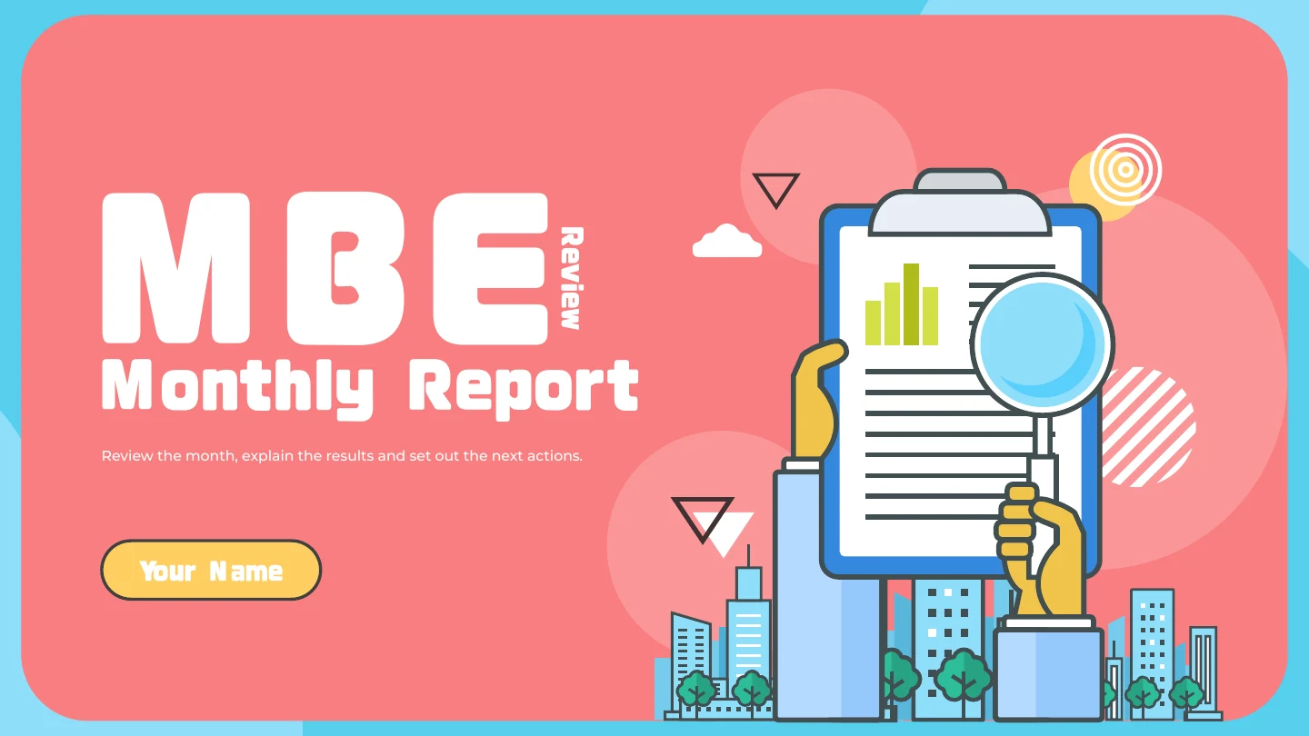 Coral Monthly Report Presentation Template — Slide 1 of 20