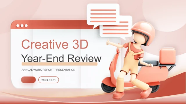 Templat pembentangan Rumusan tahunan 3D kreatif
