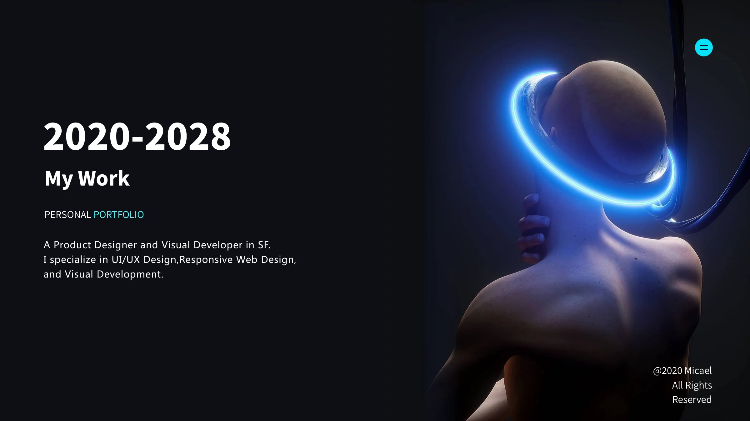 Futuristic UX Portfolio Presentation Template — Slide 1 of 15