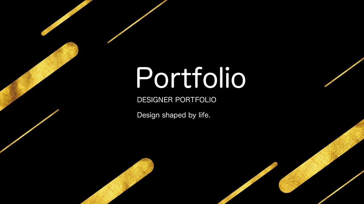 Präsentationsvorlage Goldenes Innenraumportfolio — Folie 1 von 11