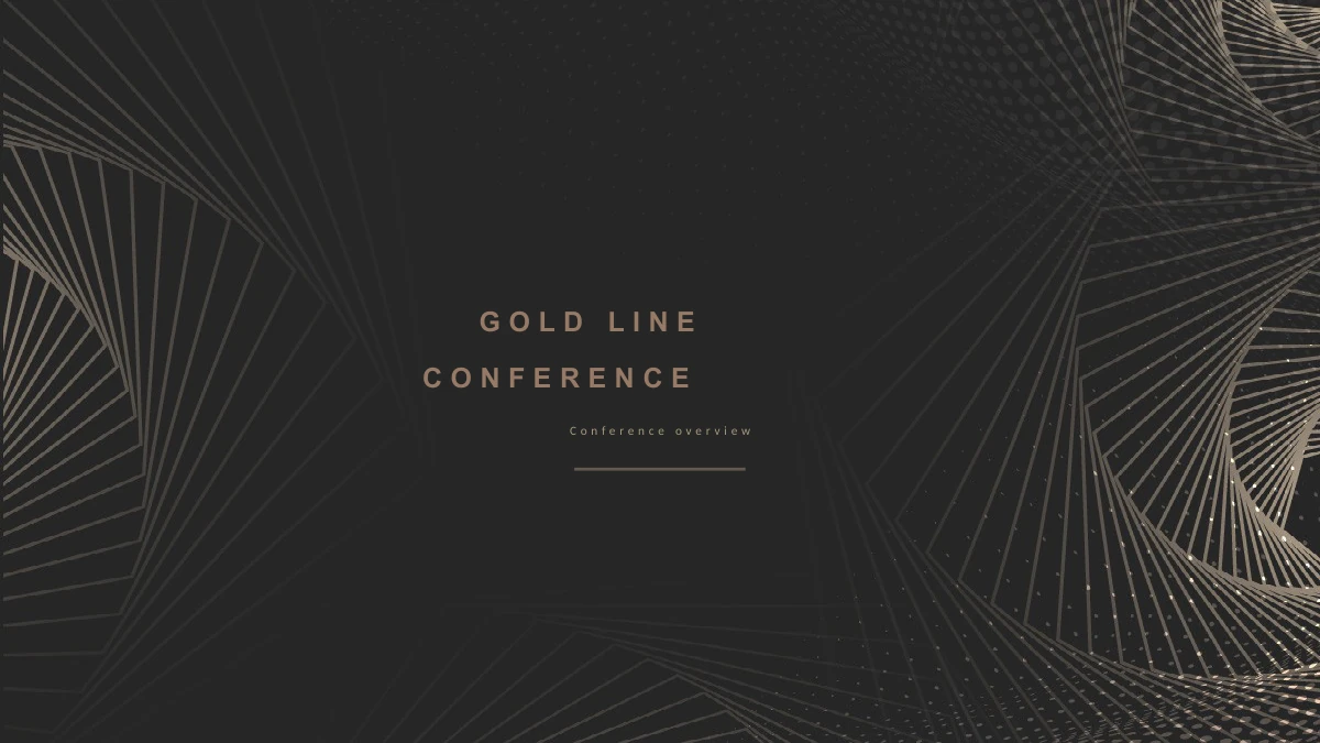 Präsentationsvorlage Konferenz mit Goldlinien — Folie 1 von 17