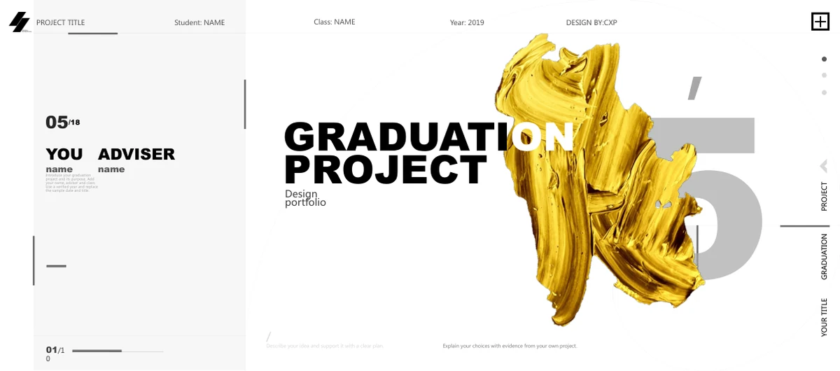 Präsentationsvorlage Abschlussprojekt Design — Folie 1 von 14