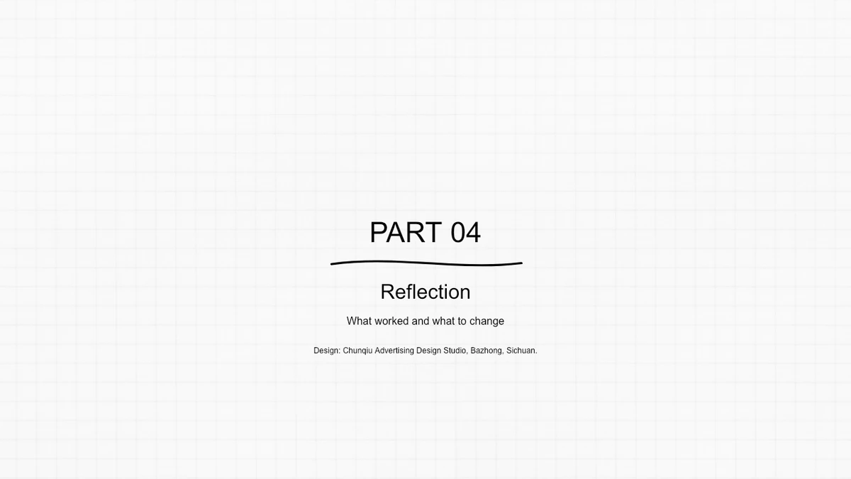Rencana Pelajaran pada Kertas Berpetak, slide 14: Bagian 04 memperkenalkan bab refleksi pelajaran.