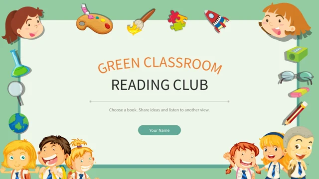 Green Classroom Reading Club Presentation Template