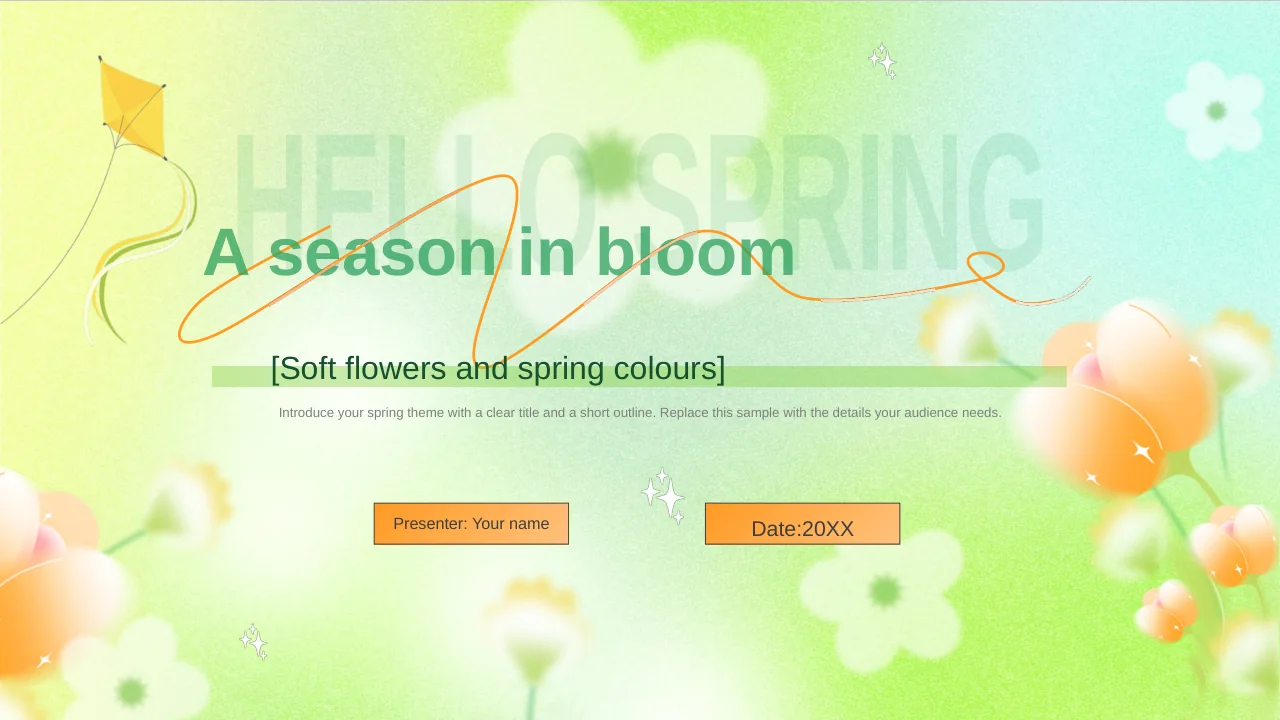 Hello Spring Floral Presentation Template