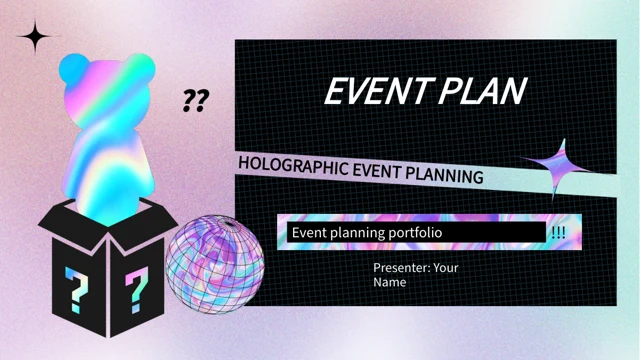 Holographic Bear Event Planning Presentation Template