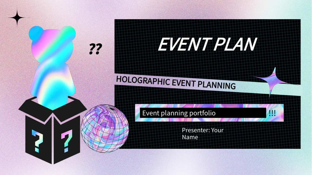 Holographic Bear Event Planning Presentation Template — Slide 1 of 20