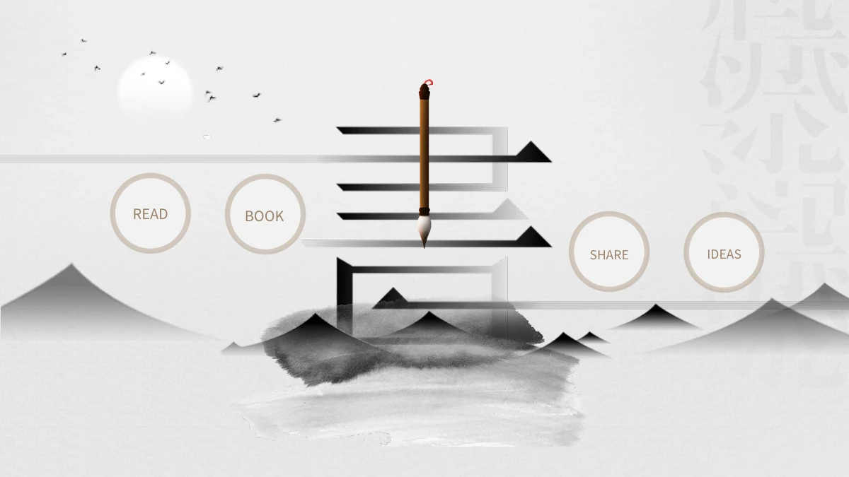 Ink Scroll Book Sharing Presentation Template — Slide 1 of 25