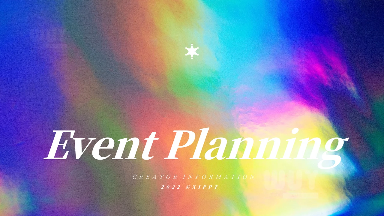 Iridescent Event Planning Presentation Template — Slide 1 of 16