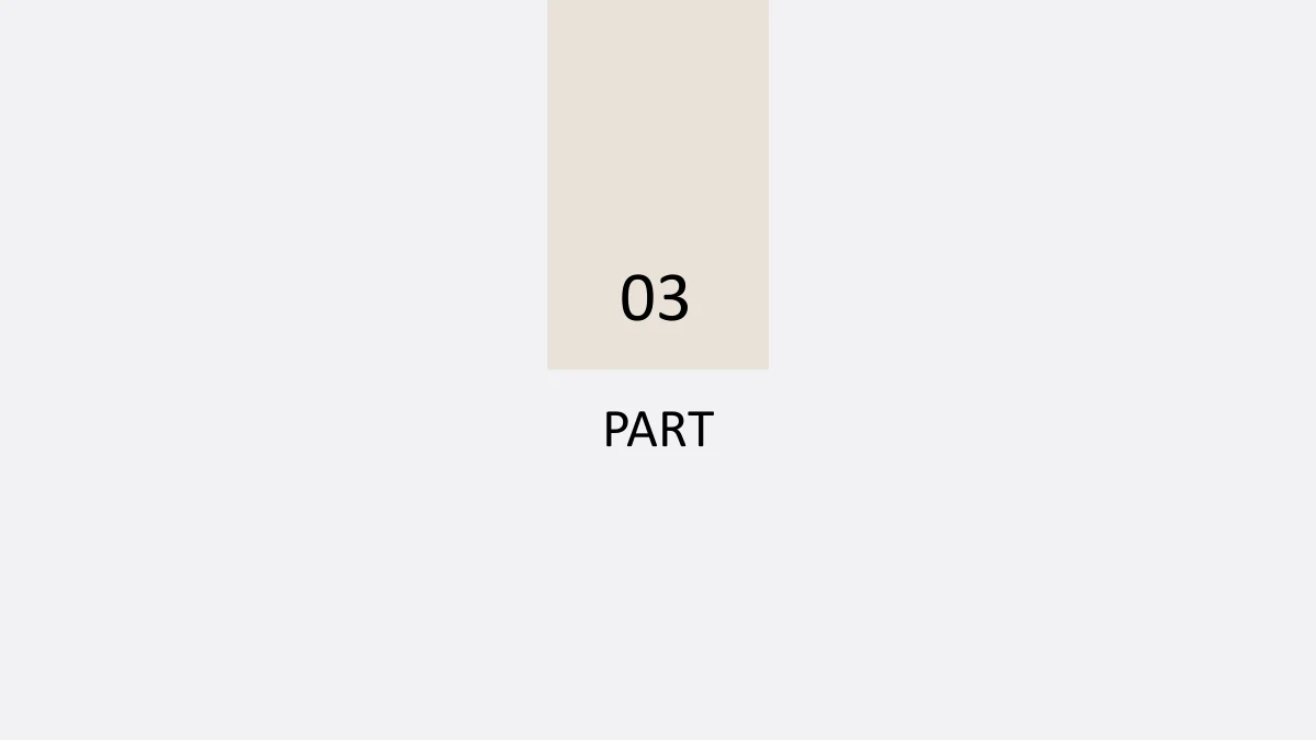 Um bloco vertical de marfim contém 03, com PART abaixo.