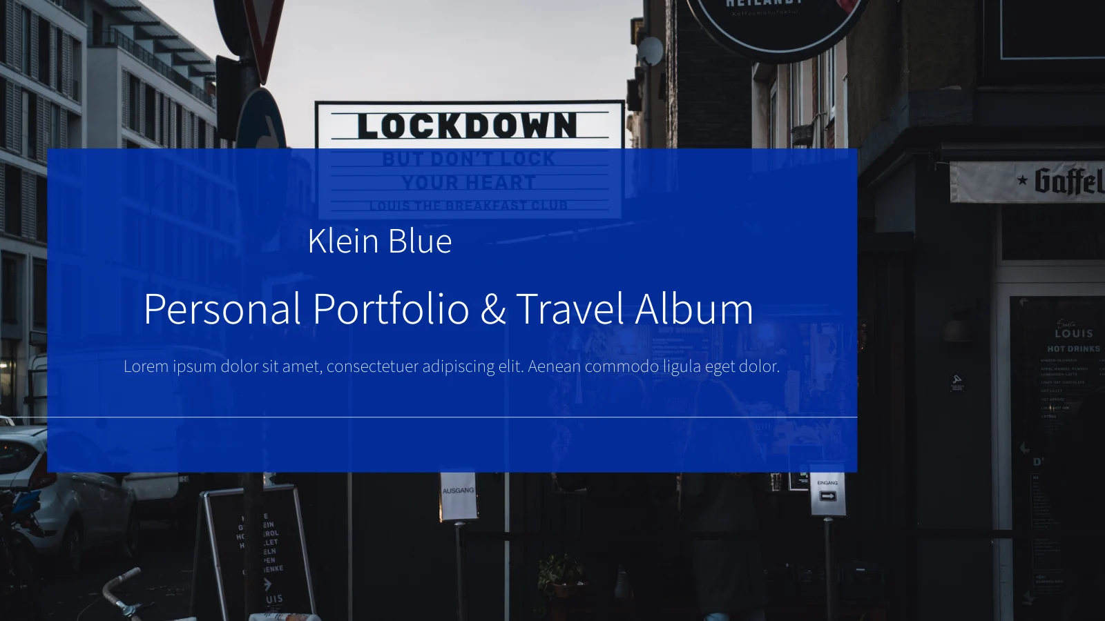 Klein Blue Portfolio Presentation Template — Slide 1 of 15