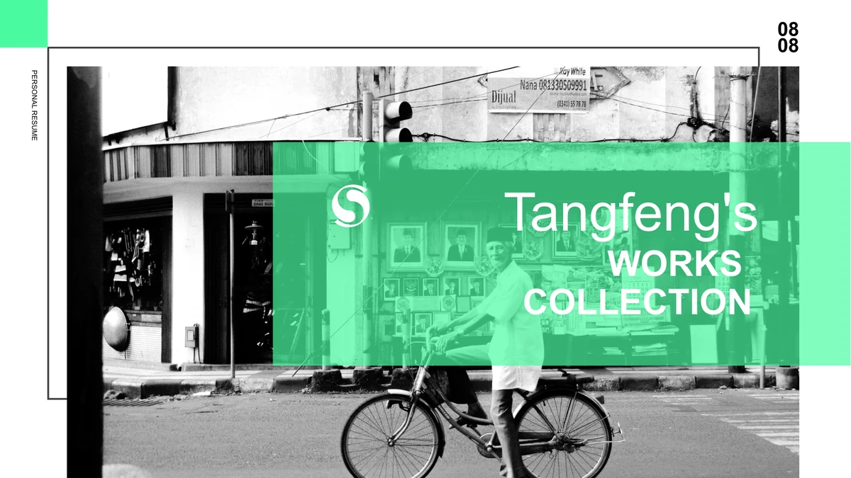 Präsentationsvorlage Straßenportfolio in Mint — Folie 1 von 14