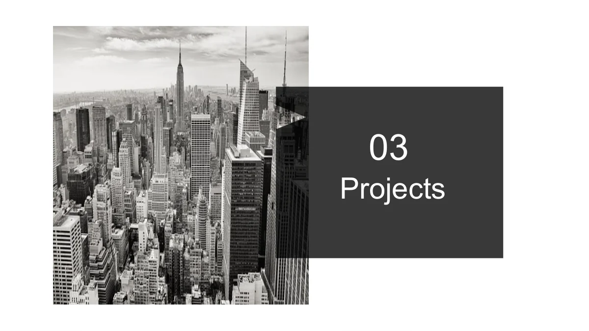 A black-and-white skyline photograph overlaps a dark panel containing the third chapter number and title.