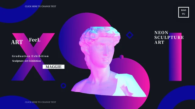 Neon Sculpture Exhibition Presentation Template