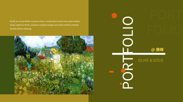 Olive and Gold Art Portfolio Presentation Template