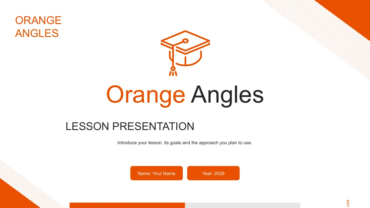 Educational Presentation Examples Orange Angles Lesson Presentation Template | English PPTX