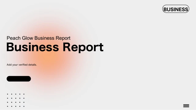 Peach Glow Business Report Presentation Template