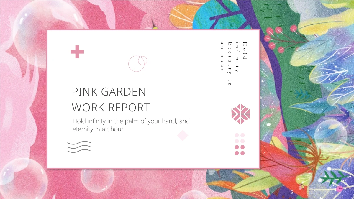 Modello di presentazione Rapporto del giardino rosa — Diapositiva 1 di 19