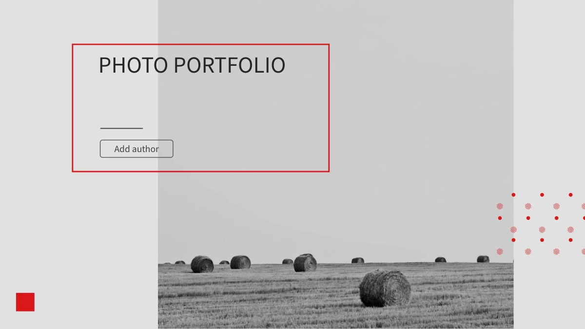 Red Frame Photo Portfolio Presentation Template — Slide 1 of 25