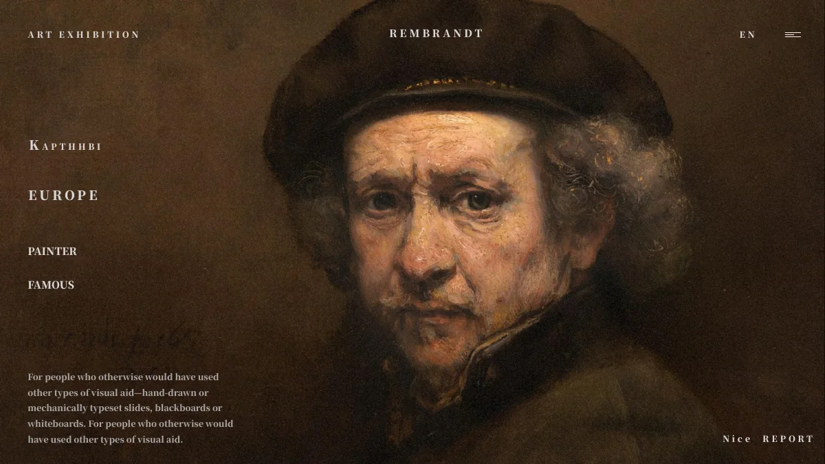 Rembrandt Art Exhibition Presentation Template — Slide 1 of 20
