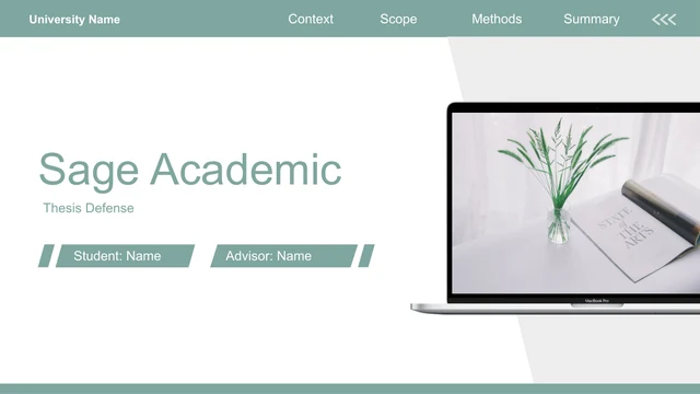 Cover headed “Sage Academic”, with “Thesis Defense” as the subtitle.
