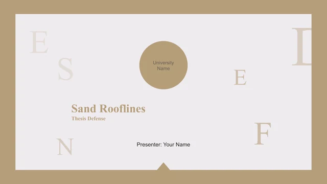 Cover headed “Sand Rooflines”, with “Thesis Defense” as the subtitle.