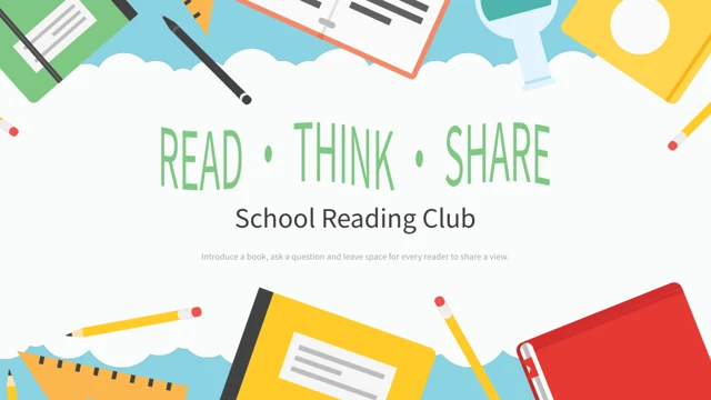 School Supplies Reading Club Presentation Template