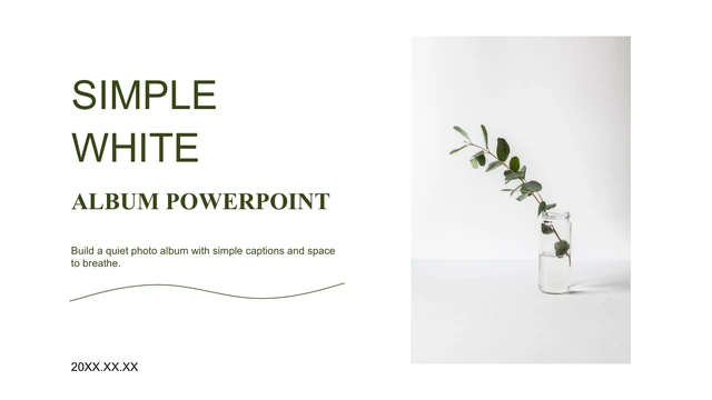 Plantilla de presentación Álbum blanco sencillo