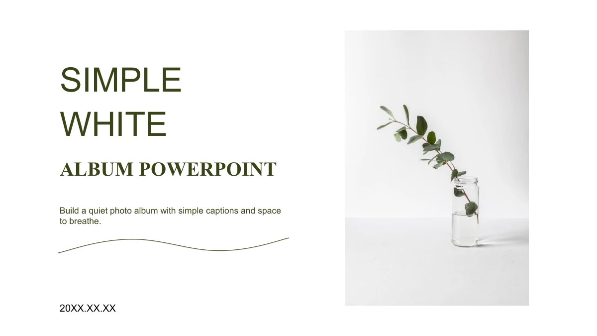 Plantilla de presentación Álbum blanco sencillo — Diapositiva 1 de 14