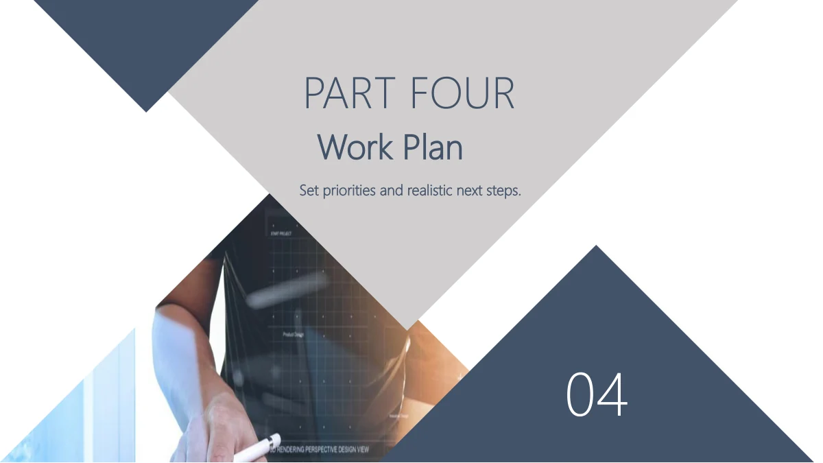 Slate Diamond Business Review Presentation Template: Work Plan Divider on slide 21