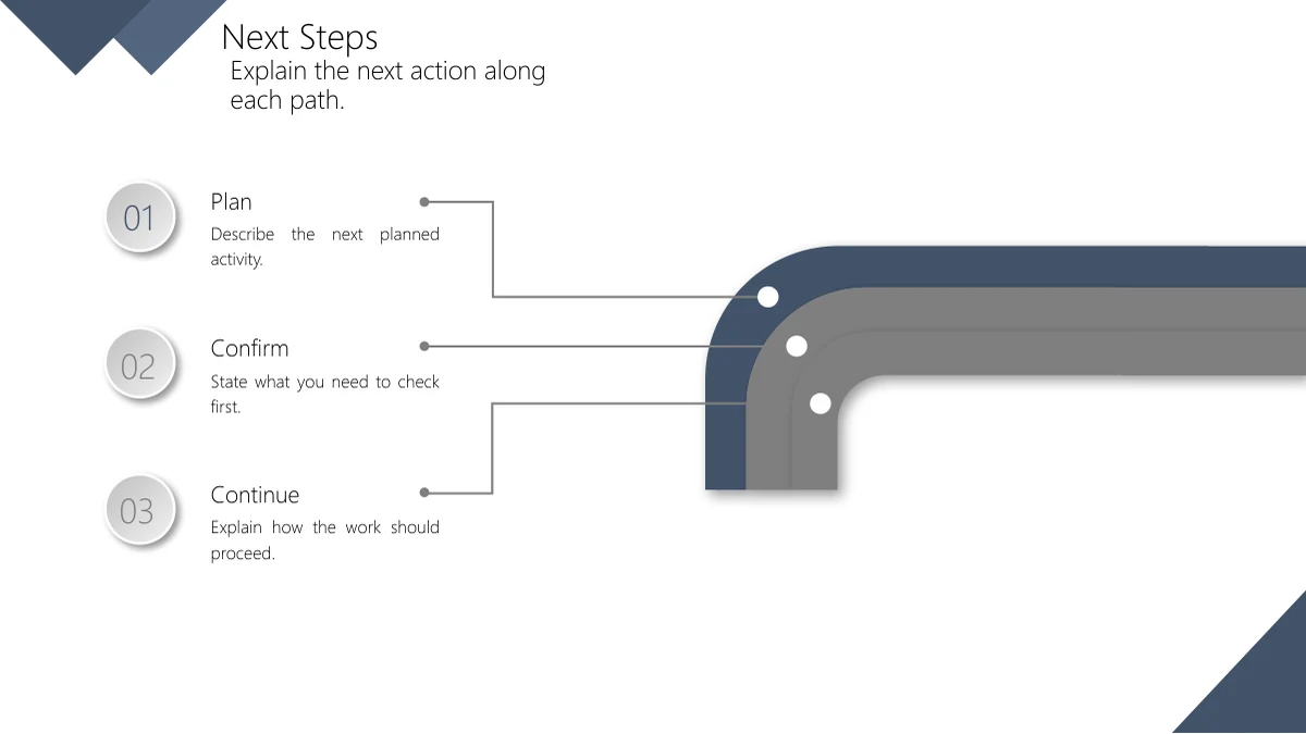 Slate Diamond Business Review Presentation Template: Three Next-Step Paths on slide 26