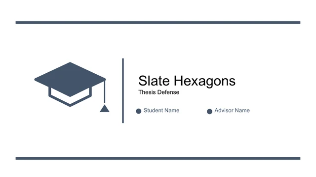 Cover headed “Slate Hexagons”, with “Thesis Defense” as the subtitle.