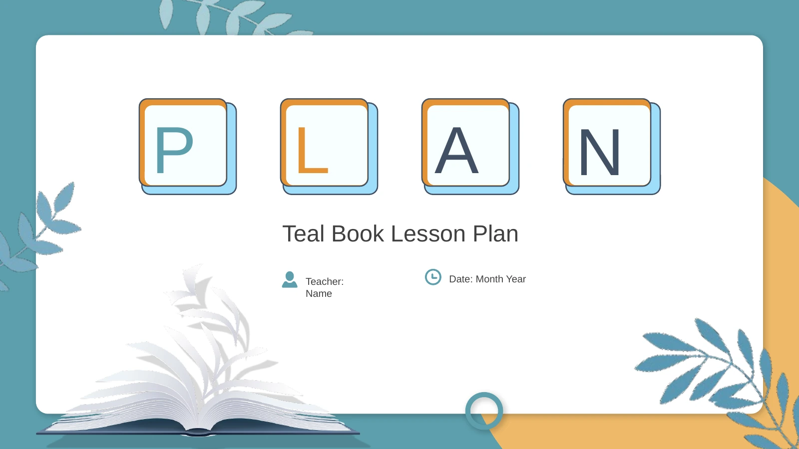 book presentation template: Teal Lesson Plan | PPT AI