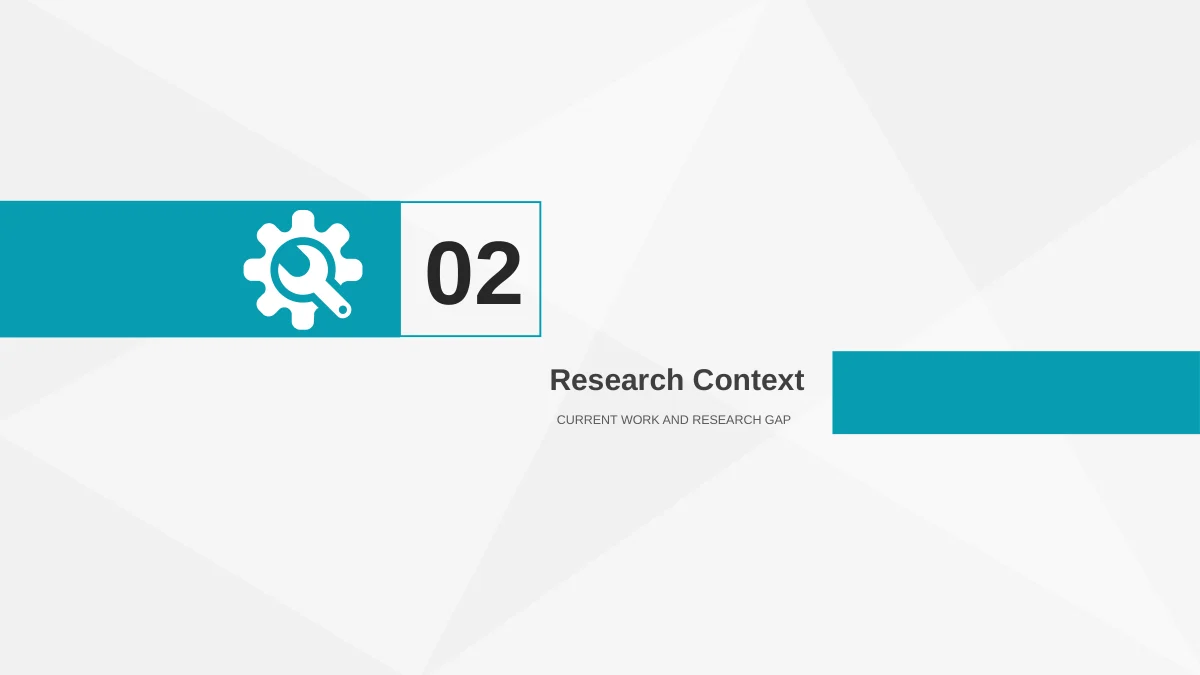 Chapter 02 divider with a gear and wrench icon beside Research Context.
