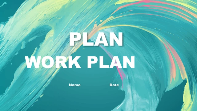 Modèle de présentation Plan de travail aux volutes turquoise