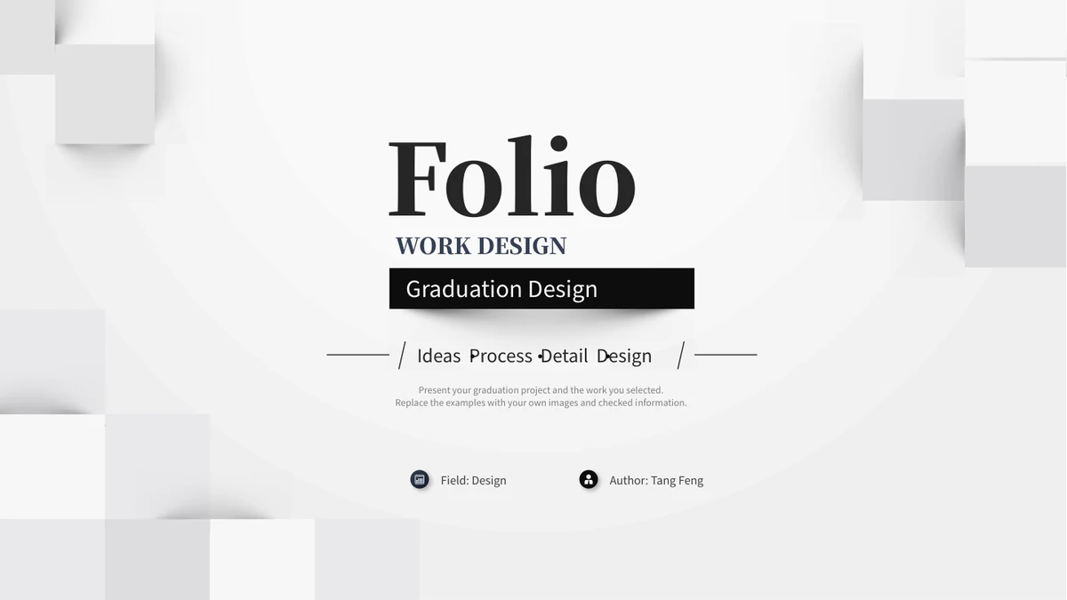 White Graduation Portfolio Presentation Template — Slide 1 of 27