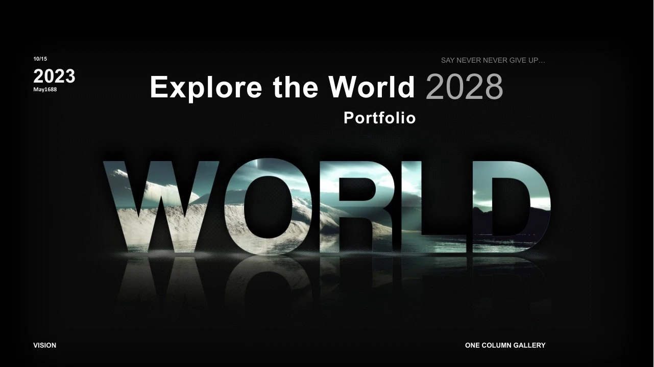World Photography Portfolio Presentation Template — Slide 1 of 15