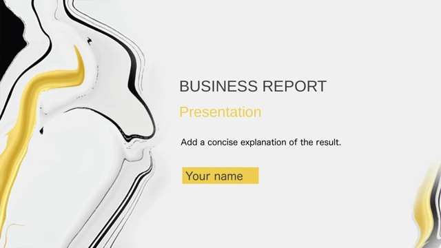 Yellow Marble Business Report Presentation Template