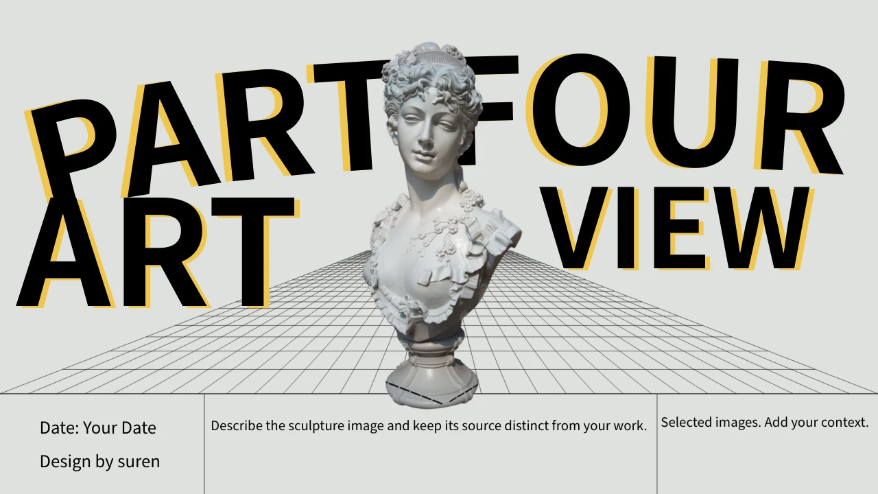 Yellow Sculpture Collage Presentation Template
